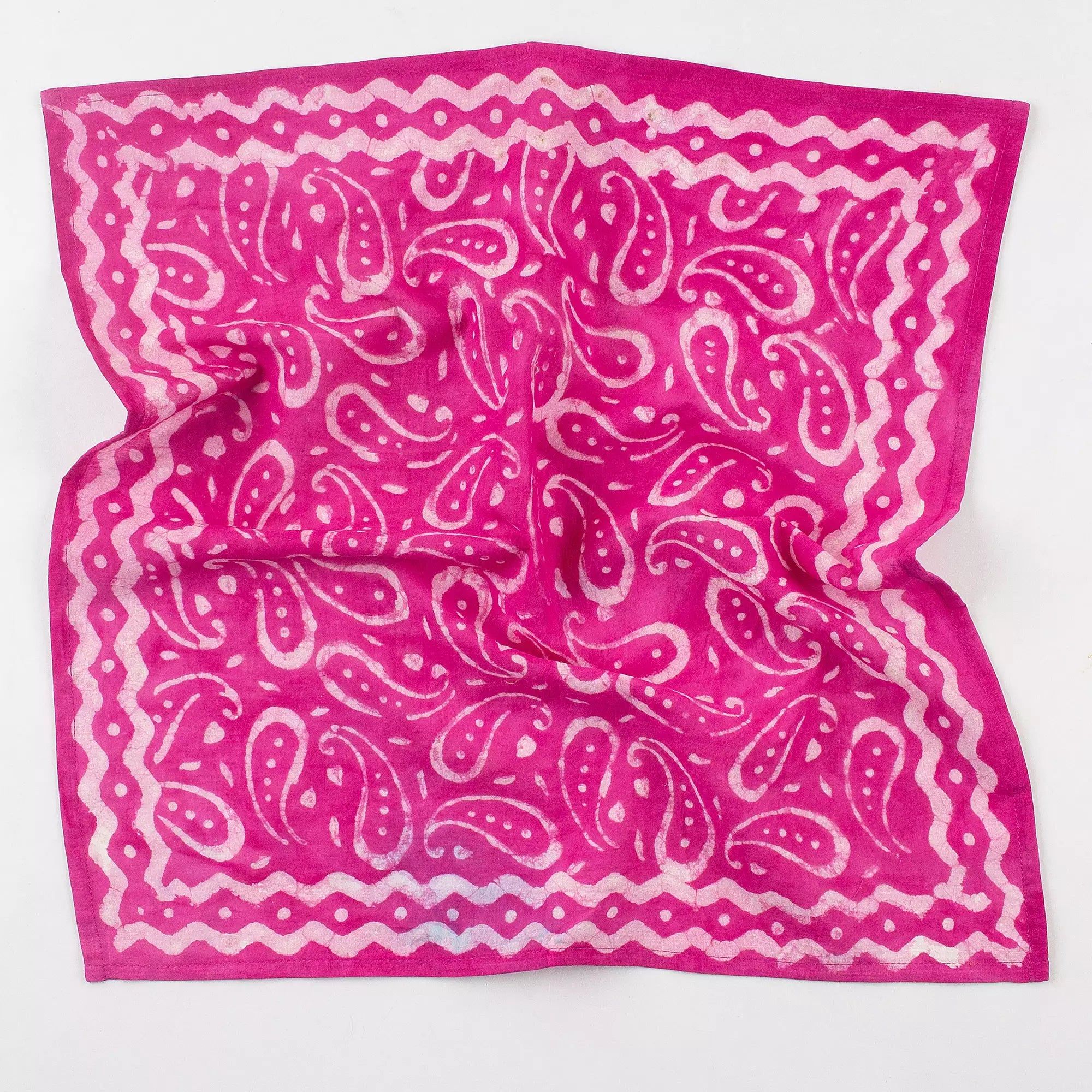 Soft Pink Hand Block Print Cotton Bandana for Women 624